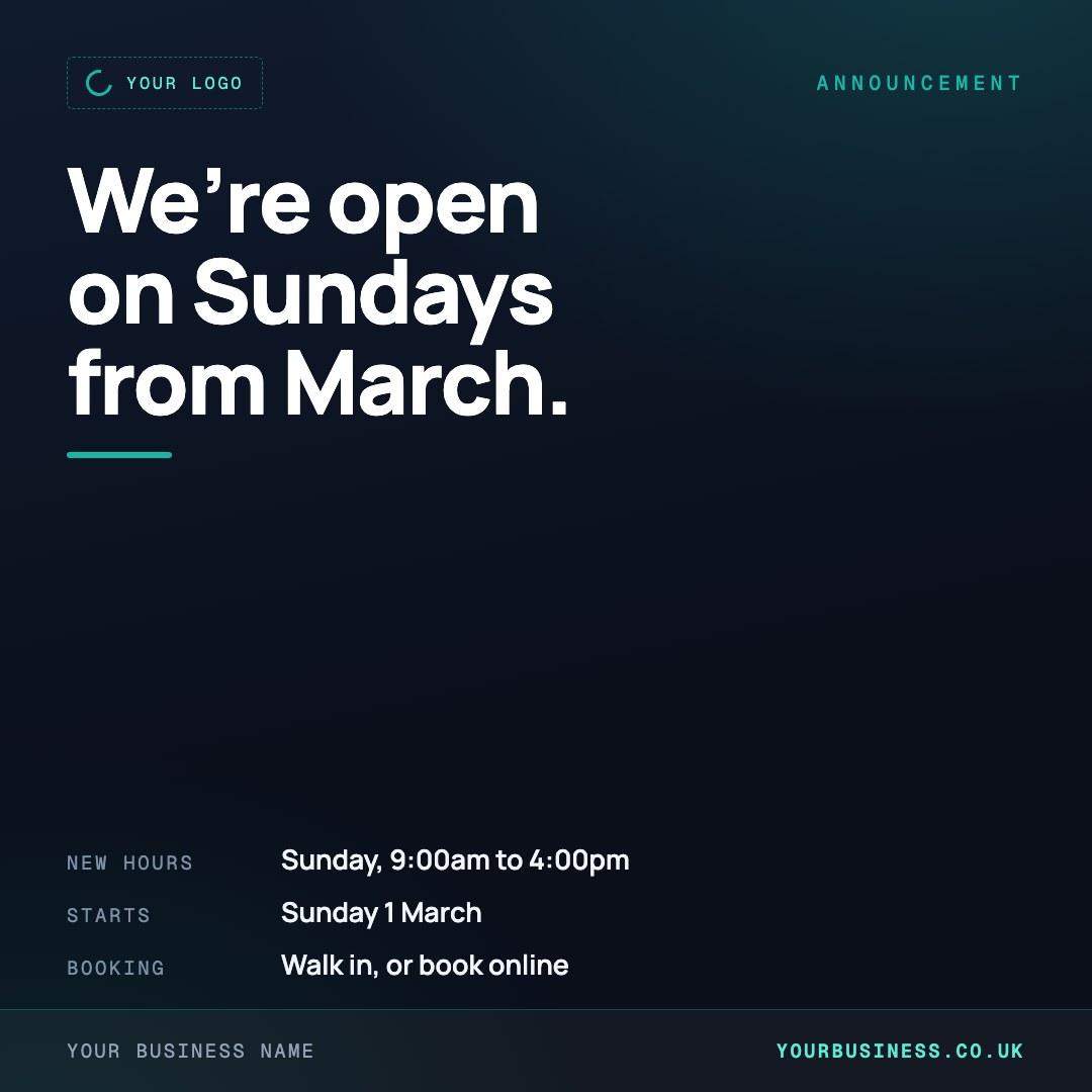 Announcement social media post template