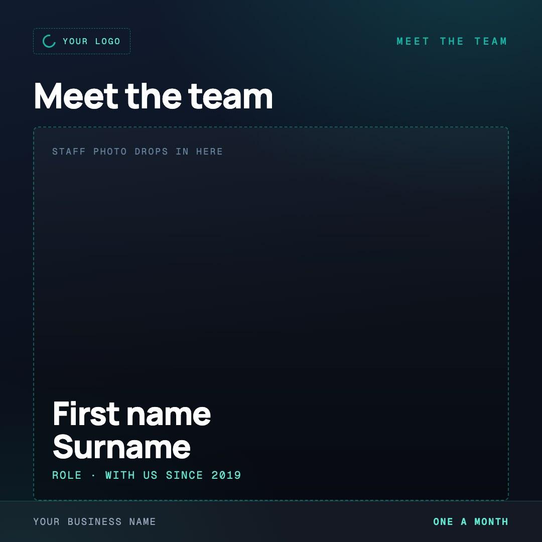 Meet the team social media post template